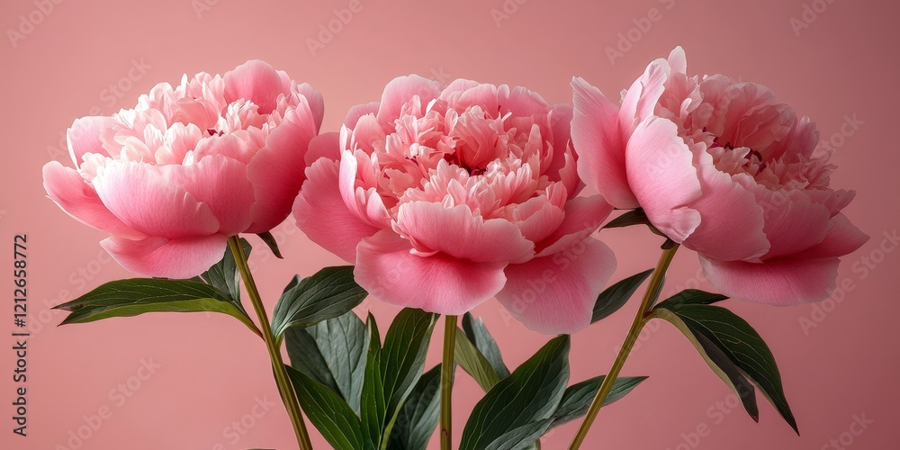 Soft Pink Peonies with Pastel Background Soft Pink Peonies with Pastel Background