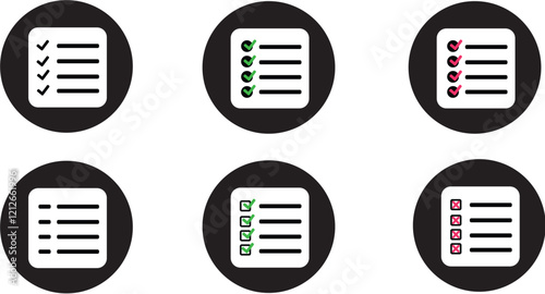 set checklist icon. black vector icon, flat design best vector icon