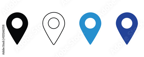 Map pin location sign icon, pin point logo icon vector, navigation, location, direction icon vector set isolated on white background.