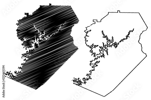 Hall County, Georgia (U.S. county, United States of America,USA, U.S., US) map vector illustration, scribble sketch Hall map photo