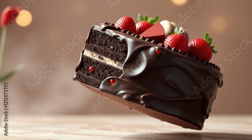 Decadent Chocolate Cake: A Rich, Glossy Masterpiece photo