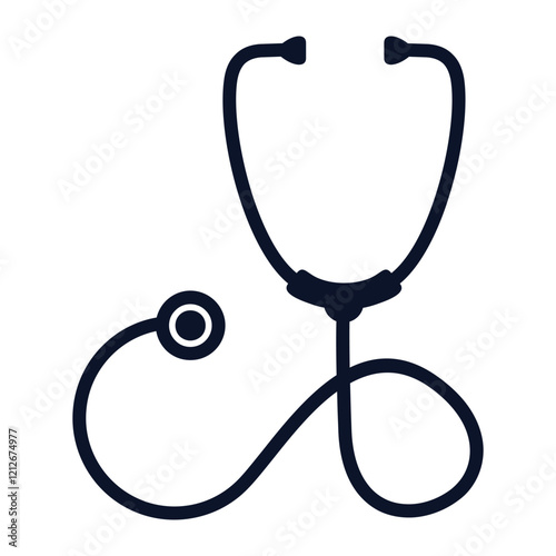 Stethoscope black silhouette vector template