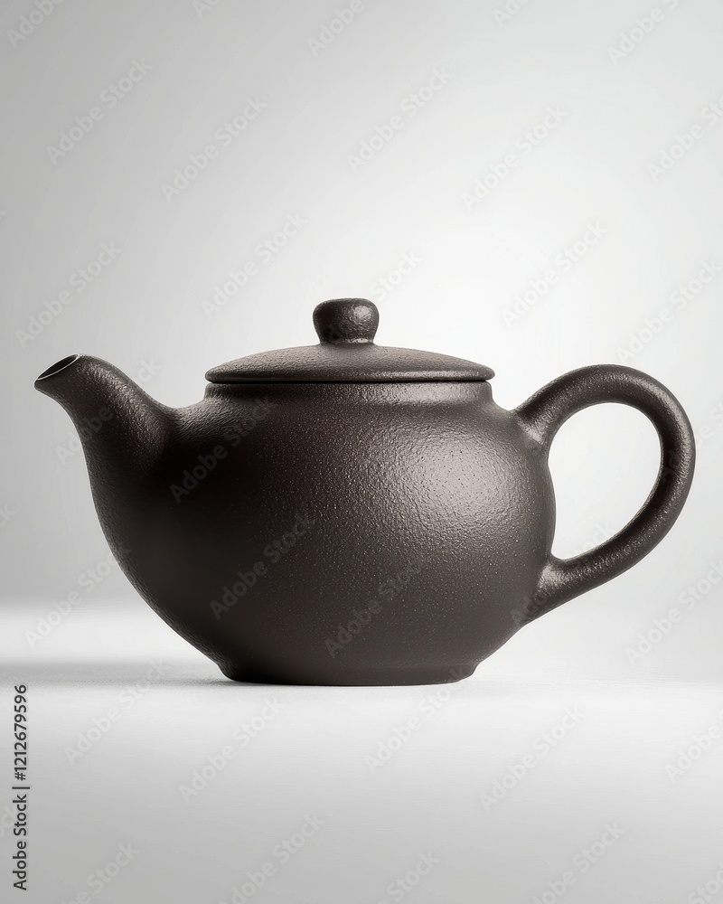 Elegant Black Teapot with Smooth Texture and Round Shape Elegant Black Teapot with Smooth Texture and Round Shape