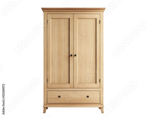 wooden wardrobe with two doors and drawer, perfect for storage and organization. Its natural finish adds warmth to any room, making it stylish and functional addition