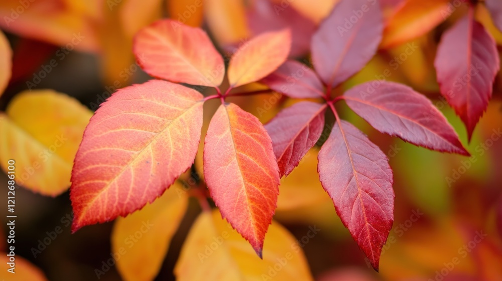 Vibrant Autumn Leaves Displaying Red and Orange Hues Vibrant Autumn Leaves Displaying Red and Orange Hues
