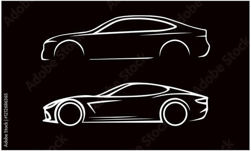 Car logo silhouette. Motor vehicle dealership emblems. Autocar logo concept. Car icon. Automobile and car dealer. Vector illustration.