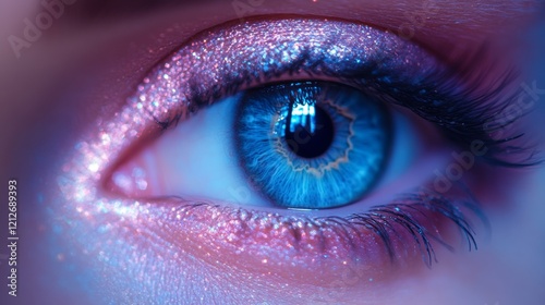 Close-up of a sparkling blue eye