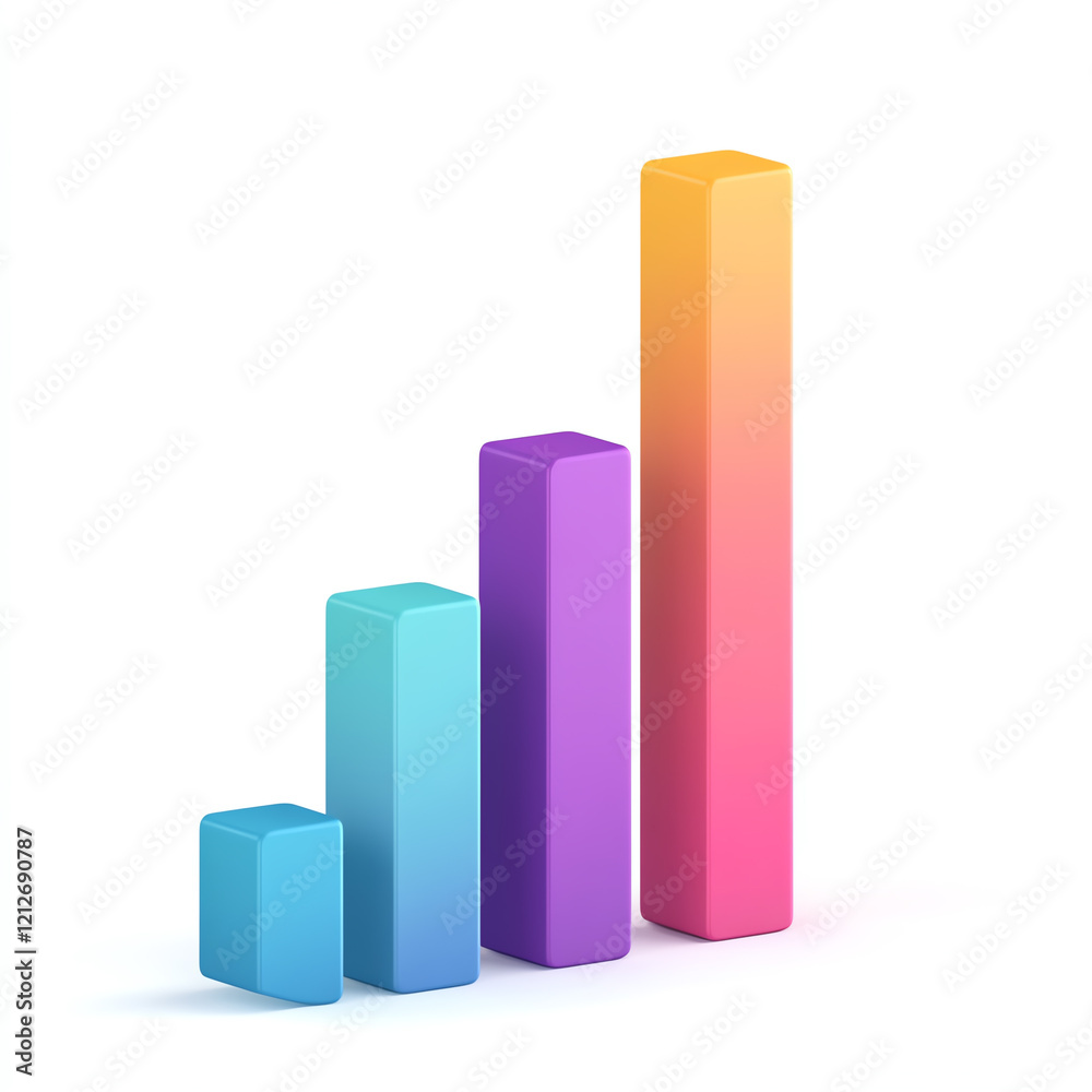 Colorful bar graph showing progress and growth in data analysis, representing success and business development visually. Colorful bar graph showing progress and growth in data analysis, representing success and business development visually.