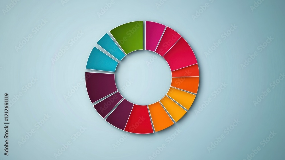 Obraz premium Colorful Circular Segments Graphic Design Element