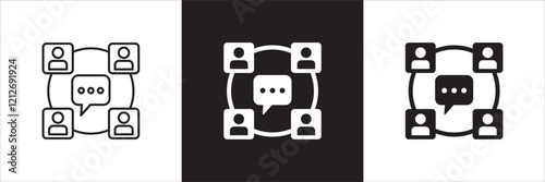 Business conference icon.Project meeting icons. Icon suitable for symbol of online meeting, presentation, business briefing, seminar, plan explanation, presenting, presenter. Vector illustration