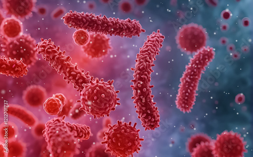 Medical background, Enterobacterales bacterium including pathogens salmonella, E. coli, plague bacillus, proteobacteria, gram negative