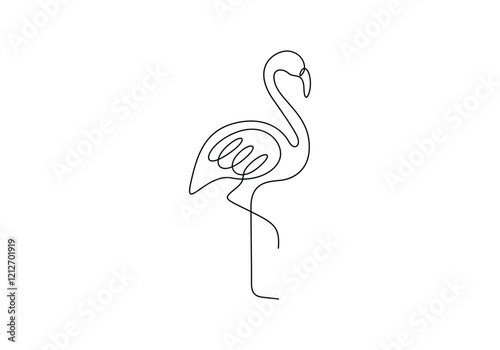 Flamingo vector illustration continuous one line drawing
