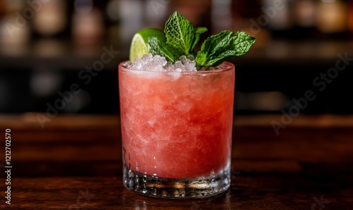 Wallpaper Mural Close-up watermelon cocktail with vodka, mint, lime, and crushed ice Torontodigital.ca