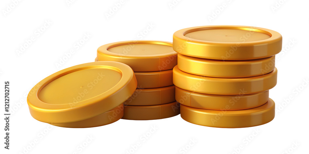 3D Cartoon Style Gold Coin Stack Icon: Vector Illustration of Wealth, Finance, and Currency Design 3D Cartoon Style Gold Coin Stack Icon: Vector Illustration of Wealth, Finance, and Currency Design