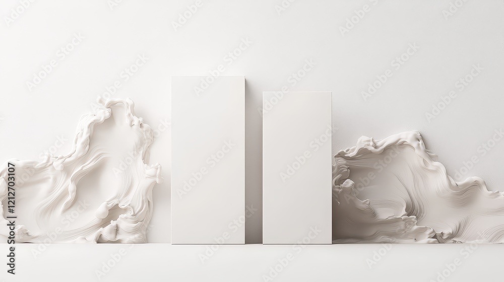 Minimalistic Arrangement of Three White Books on a Clean White Background Evoking Calmness and Clarity Minimalistic Arrangement of Three White Books on a Clean White Background Evoking Calmness and Clarity