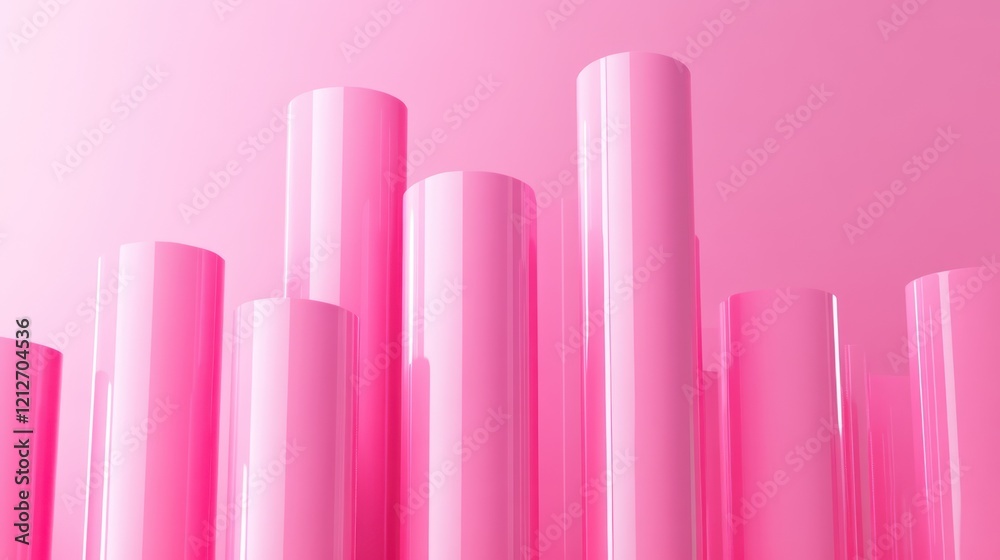 Pink Cylinders Abstract Background Design Pink Cylinders Abstract Background Design