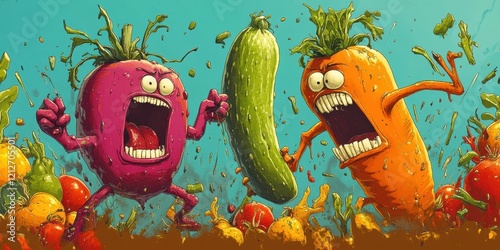 Anthropomorphic Vegetables Engage In A Hilarious Brawl