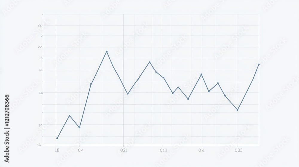 Line graph showing fluctuating data points over time Line graph showing fluctuating data points over time