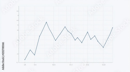 Line graph showing fluctuating data points over time photo