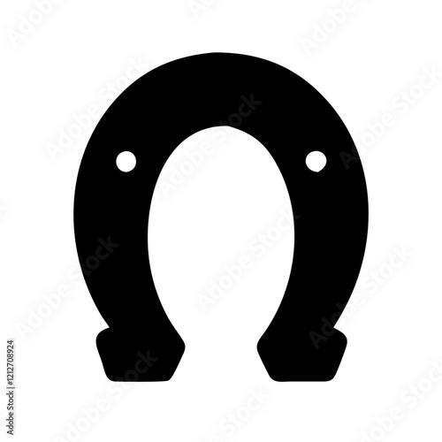 Solid black horseshoe icon, perfect for luck and good fortune.