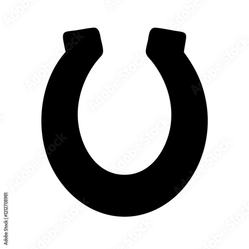 Solid black horseshoe icon, perfect for luck and good fortune.