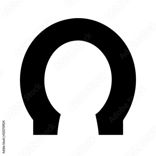 Solid black horseshoe icon, perfect for luck and good fortune.
