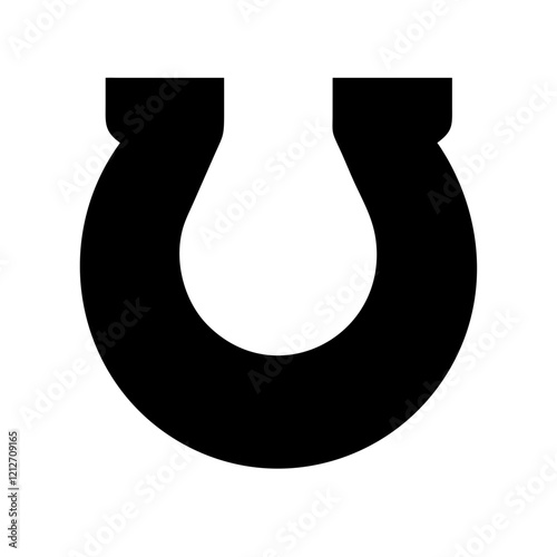 Solid black horseshoe icon, perfect for luck and good fortune.