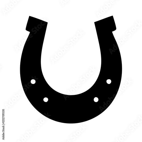Solid black horseshoe icon, perfect for luck and good fortune.