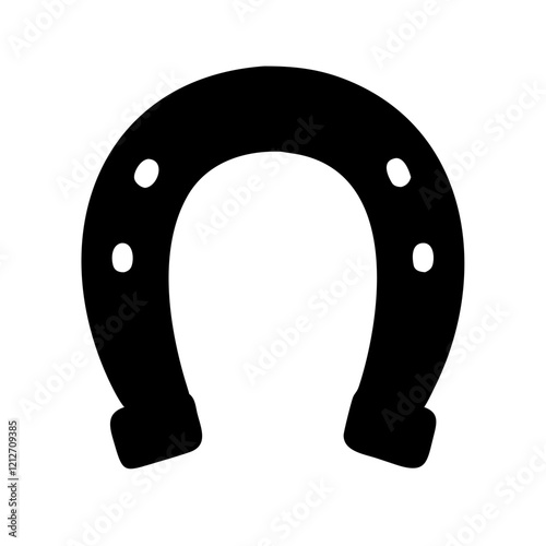 Solid black horseshoe icon, perfect for luck and good fortune.