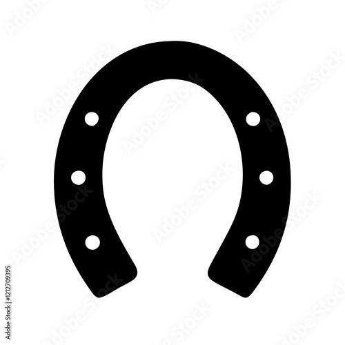 Solid black horseshoe icon, perfect for luck and good fortune.