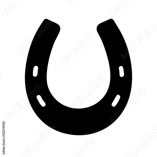 Solid black horseshoe icon, perfect for luck and good fortune.