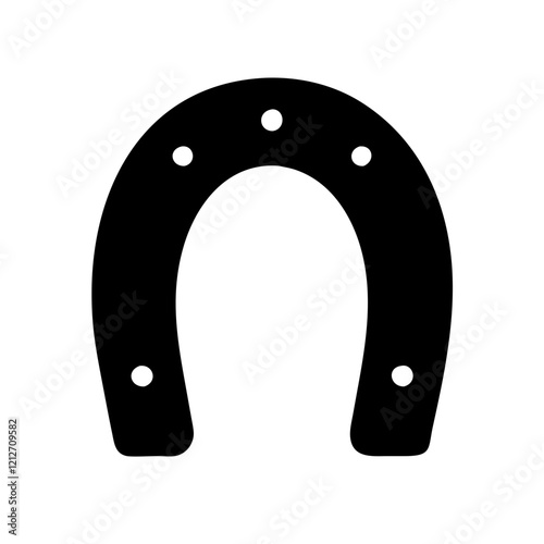Solid black horseshoe icon, perfect for luck and good fortune.