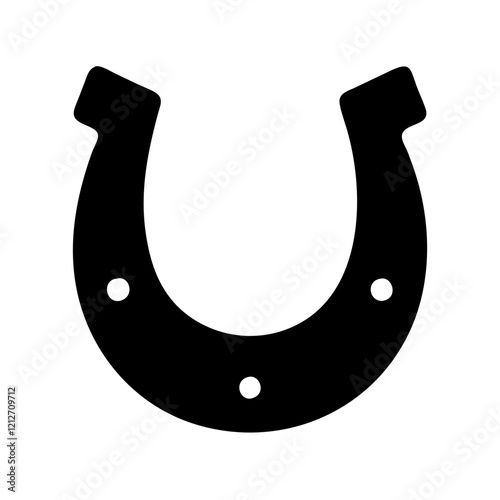 Solid black horseshoe icon, perfect for luck and good fortune.