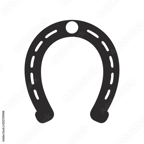 Solid black horseshoe icon, perfect for luck and good fortune.