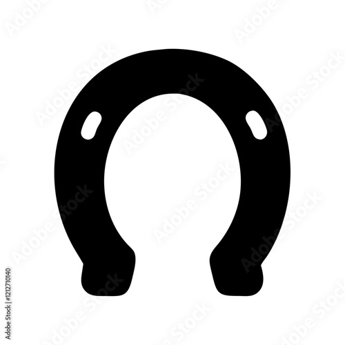 Solid black horseshoe icon, perfect for luck and good fortune.