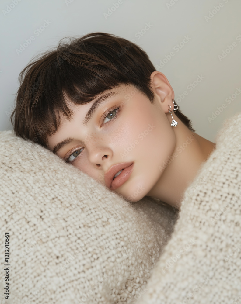 Minimalist Fashion Shoot, Elegant Portrait of a Woman in Natural Light Minimalist Fashion Shoot, Elegant Portrait of a Woman in Natural Light