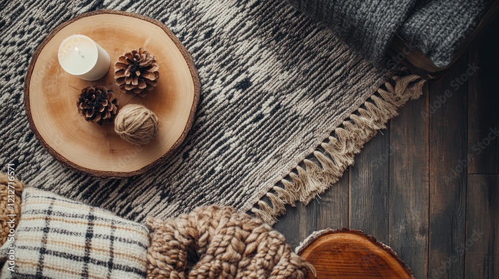 Cozy Autumn Home Decor With Candles And Pine Cones