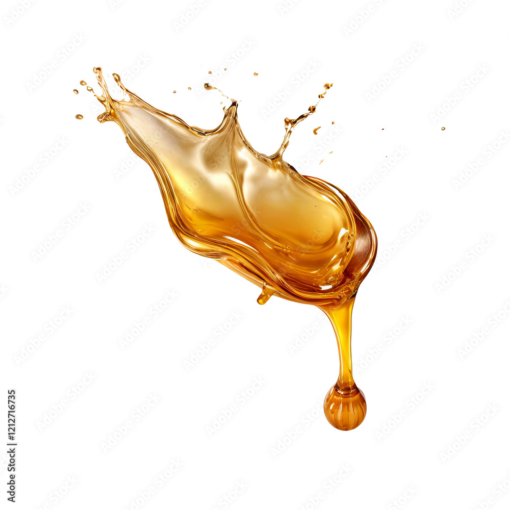 Fototapeta premium Golden Splash: A dynamic and artistic capture of a golden liquid in mid-splash, showcasing the fluid's graceful form and captivating movement.