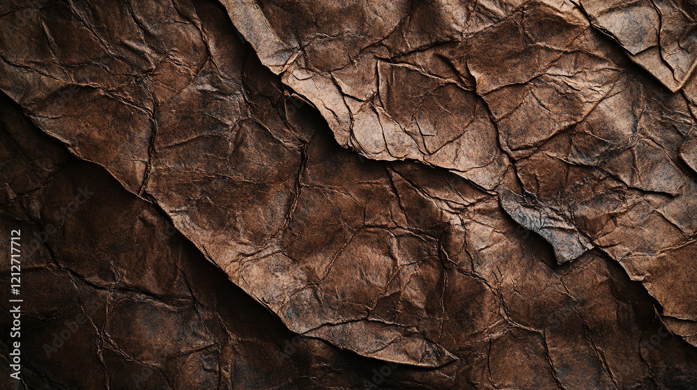 Textured brown creased paper background revealing natural patterns and depth Textured brown creased paper background revealing natural patterns and depth