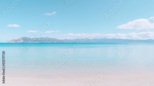 A serene landscape featuring a vast body of water set against a majestic mountain backdrop  capturing the beauty of nature s contrast.