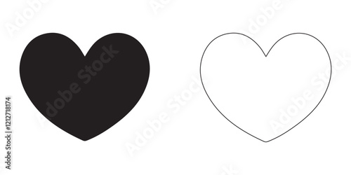 Love Heart icon set. love vector art illustration