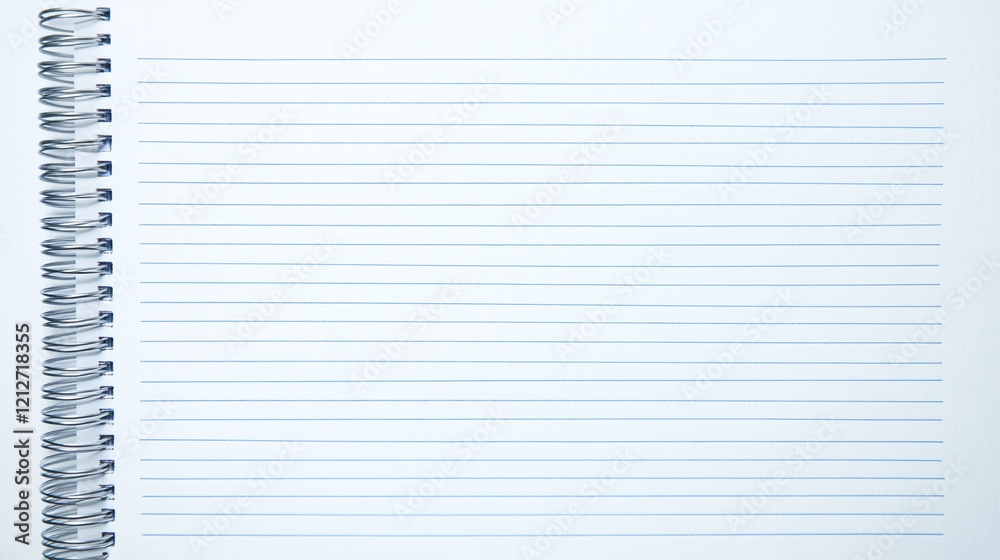 Blank notebook page ready for creative ideas and notes in a quiet study environment Blank notebook page ready for creative ideas and notes in a quiet study environment