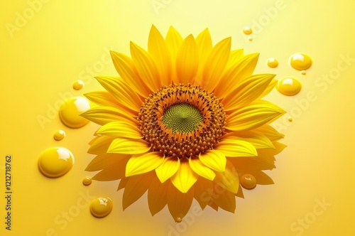 A vibrant yellow flower with a prominent center, symbolizing warmth and joy