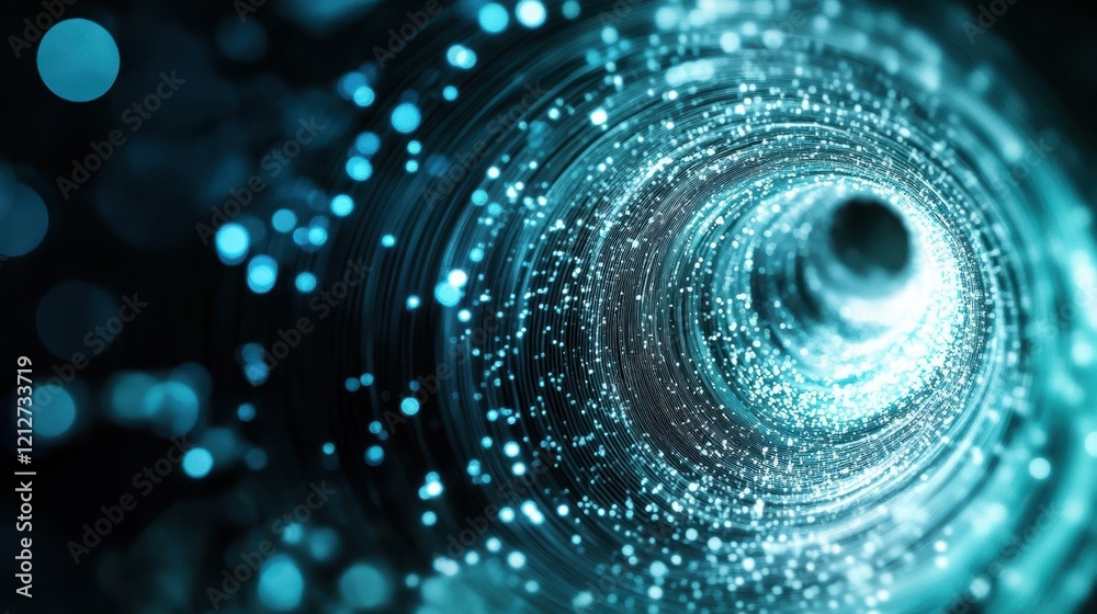 A vibrant close-up of a spiral pattern created by blue lights against a contrasting black background, showcasing elegance and depth. A vibrant close-up of a spiral pattern created by blue lights against a contrasting black background, showcasing elegance and depth.