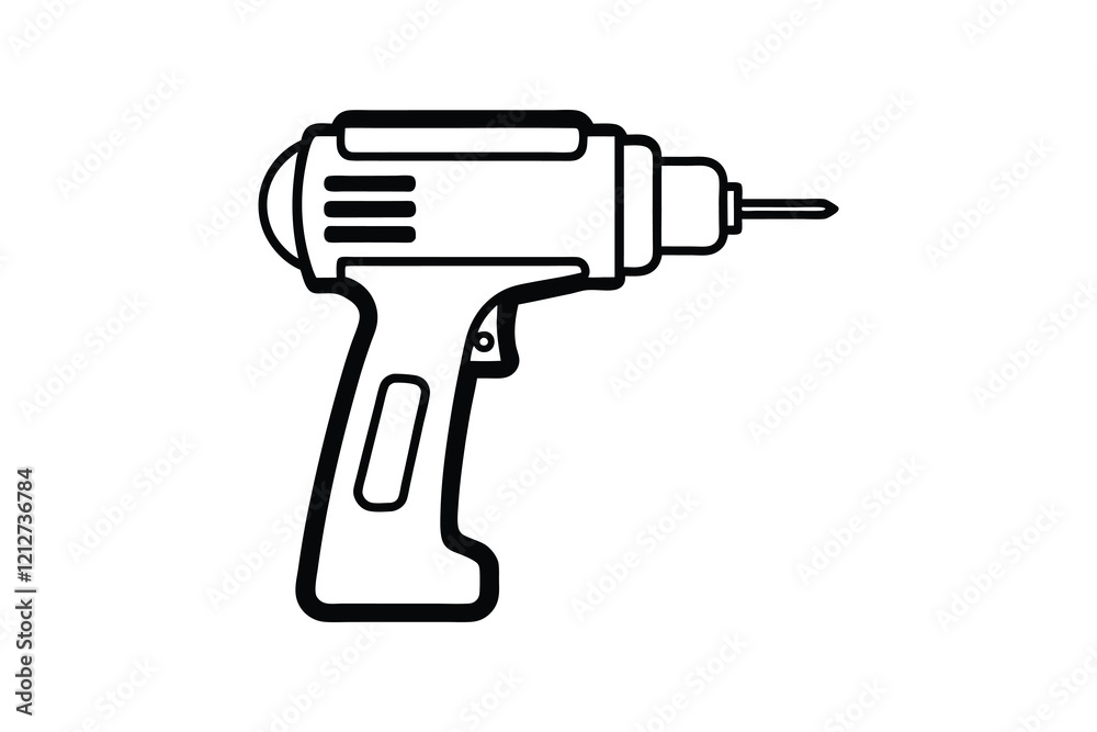 Drill silhouette vector illustration, power tool
Drill silhouette vector illustration, power tool