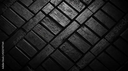 Elegant Dark Wooden Pattern with Intricate Interlacing Design on Surface for Modern Aesthetics