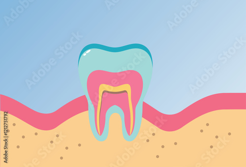 cartoon tooth animation. vector illustration. You can replace each element as needed