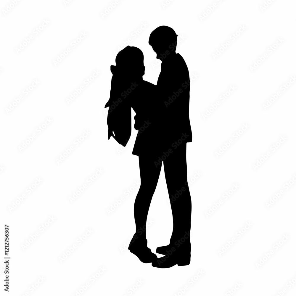 This image is couple silhouette people of romantic pose This image is couple silhouette people of romantic pose