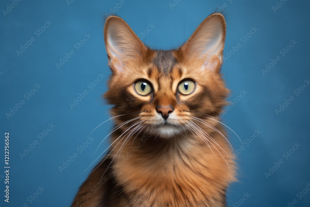 Portrait of a cute somali cat in blank studio backdrop Portrait of a cute somali cat in blank studio backdrop