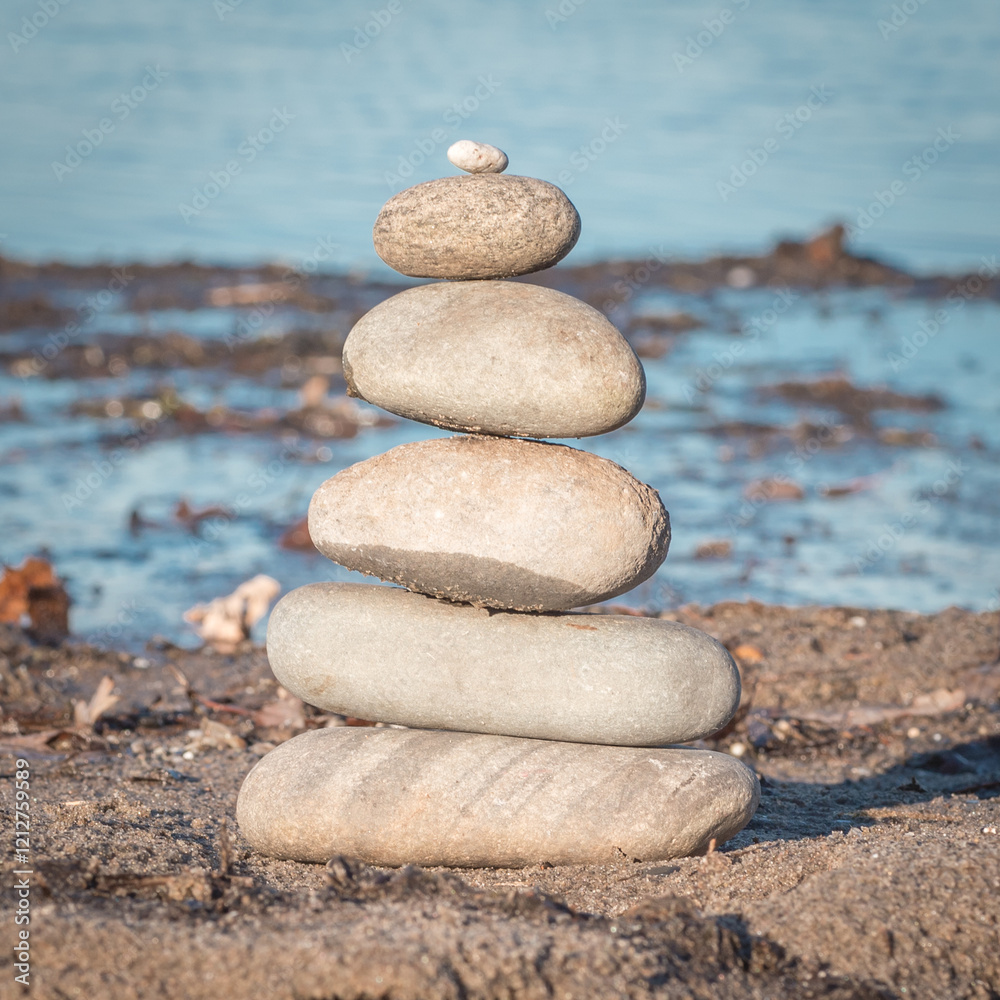 Rock Stack Cairn on Rocky Maine Coast Rock Stack Cairn on Rocky Maine Coast